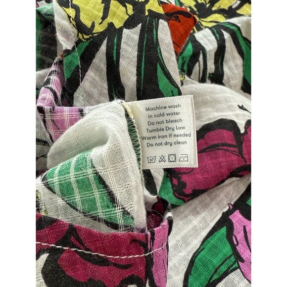 Roberta Roller Rabbit Lightweight Cotton Blouse V-Neck Floral 3/4 Sleeve Size XS - Picture 8 of 9